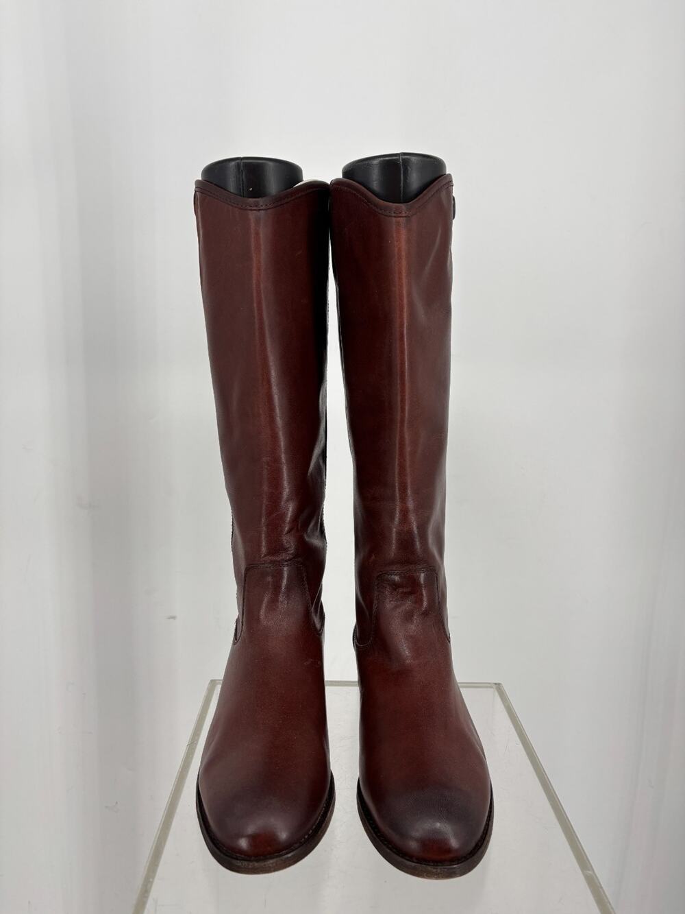 FRYE Melissa Button 2 Boots Womens 7M Redwood Leather Knee High Equestrian NWOB